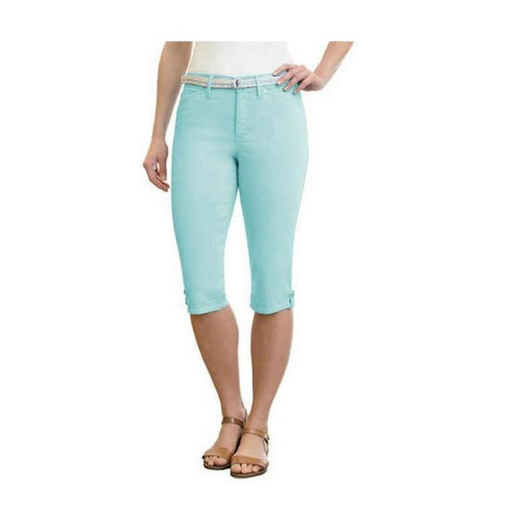 Gloria Vanderbilt Women's Mila Belted Skimmer Short - Vintage White Denim Shorts, Mid Rise, Skinny Fit (17" Inseam) - View #3